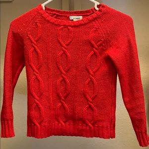 Red knit sweater